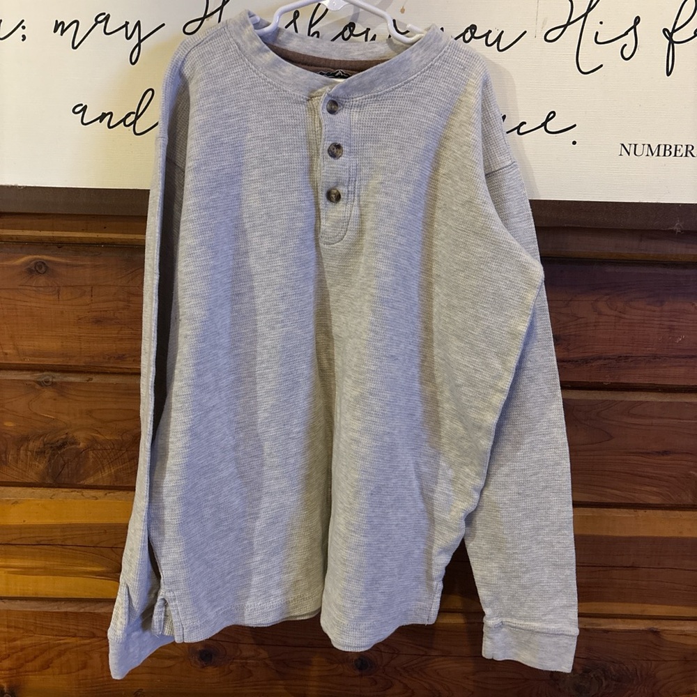 Mountain Lake Gray Henley Shirt
